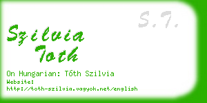 szilvia toth business card