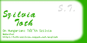 szilvia toth business card